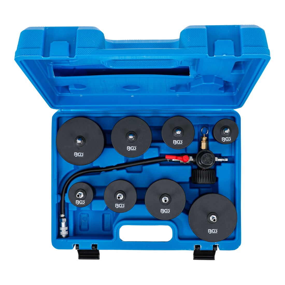BGS Turbolader-Ladeluft-System-Prüfkoffer-Satz, 9-tlg.
