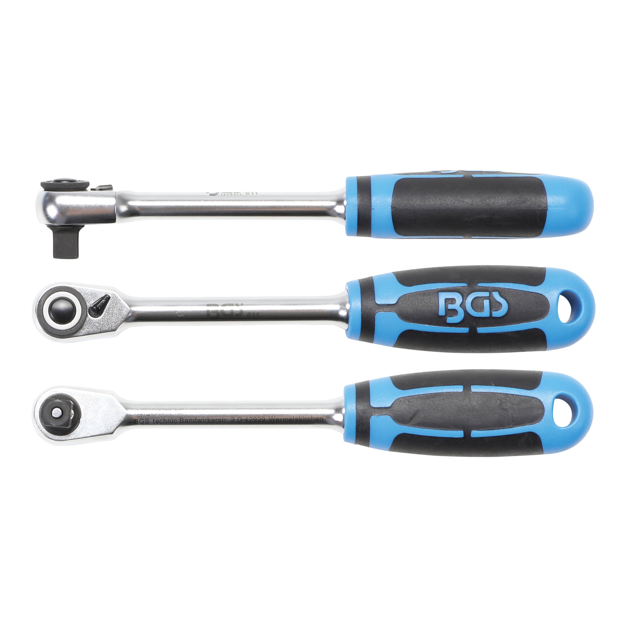 BGS Umschaltknarre feinverzahnt Abtrieb Außenvierkant 10 mm (3/8") ; BGS technic