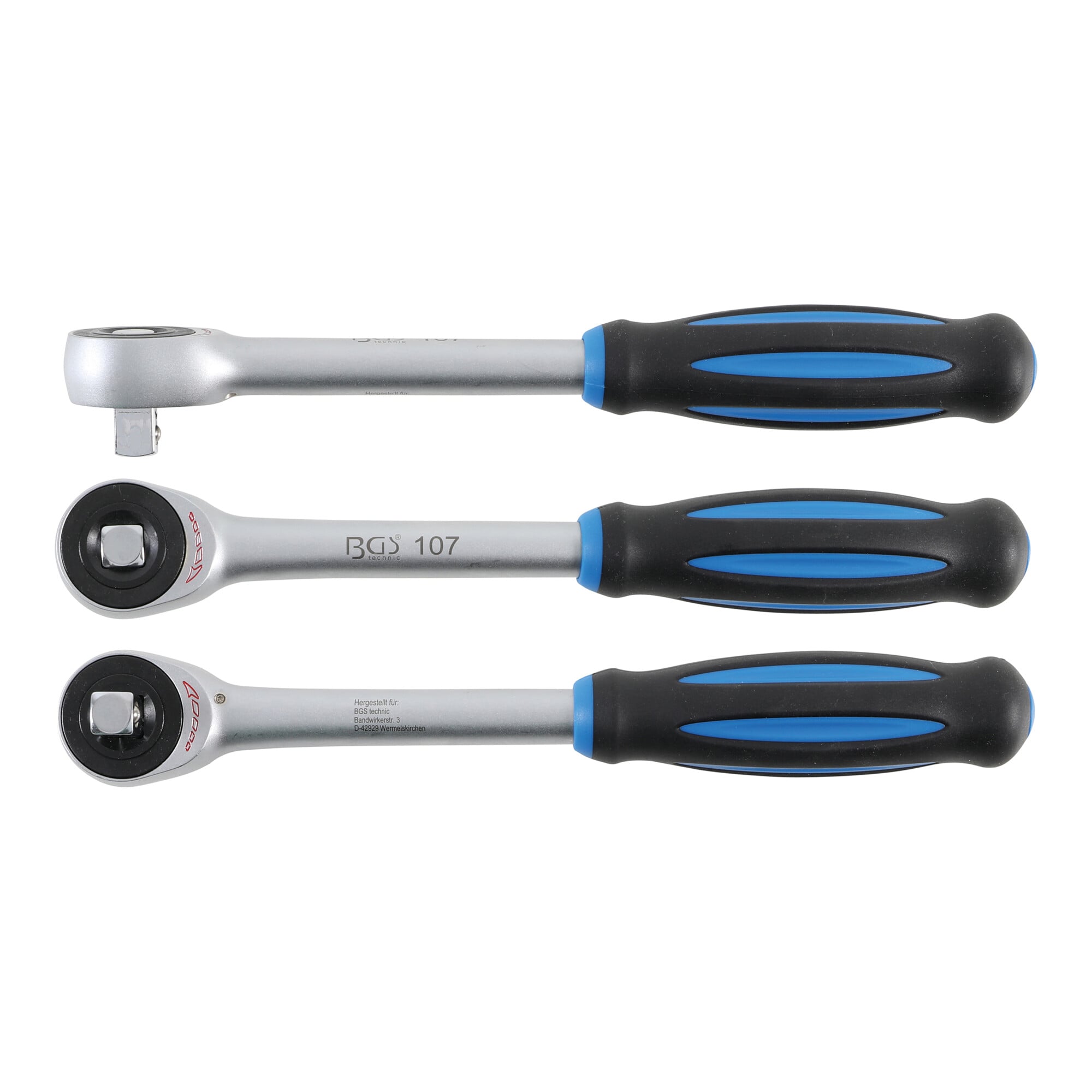 BGS Umschaltknarre mit Drehgriff Abtrieb Außenvierkant 12,5 mm (1/2") ; BGS technic