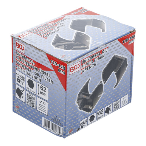 BGS Universal-Ölfilterschlüssel 8390, Antrieb Innenvierkant 12,5 mm (1/2"), Ø 110 - 140 mm