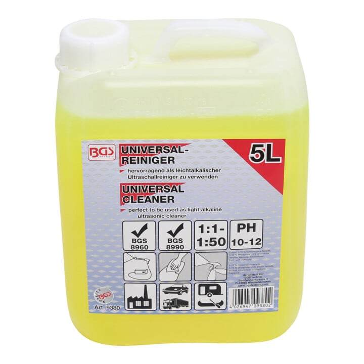 BGS Universal-Reiniger 9380, 5 l, für Hochdruckreiniger und Ultraschallreiniger