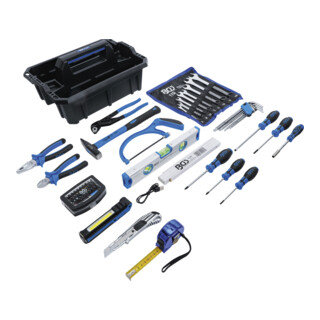 BGS Valigetta portautensili in plastica con assortimento di utensili, 66pz.