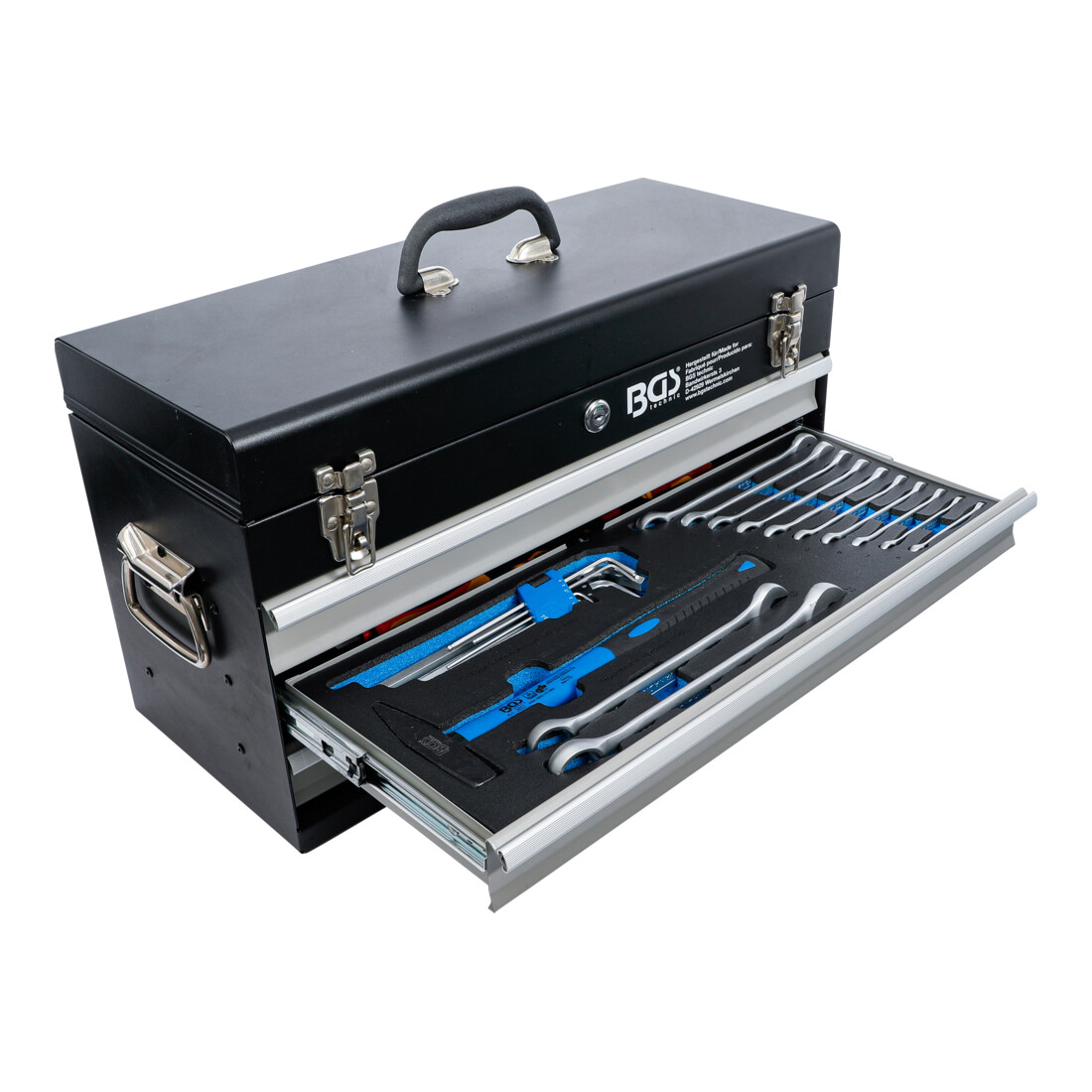 BGS Valigetta utensili in metallo, 3 cassetti, con 147 utensili