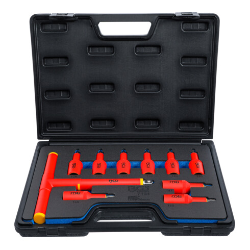 BGS VDE-Bit-Einsatz-Satz Antrieb Innenvierkant 12,5 mm (1/2 Zoll) T-Profil (für TX) T20 - T55 10 teilig