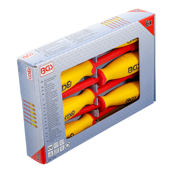 BGS VDE-dopsleutel-schroevendraaierset | zeskant | 5,5 - 12 mm | 6-dlg.