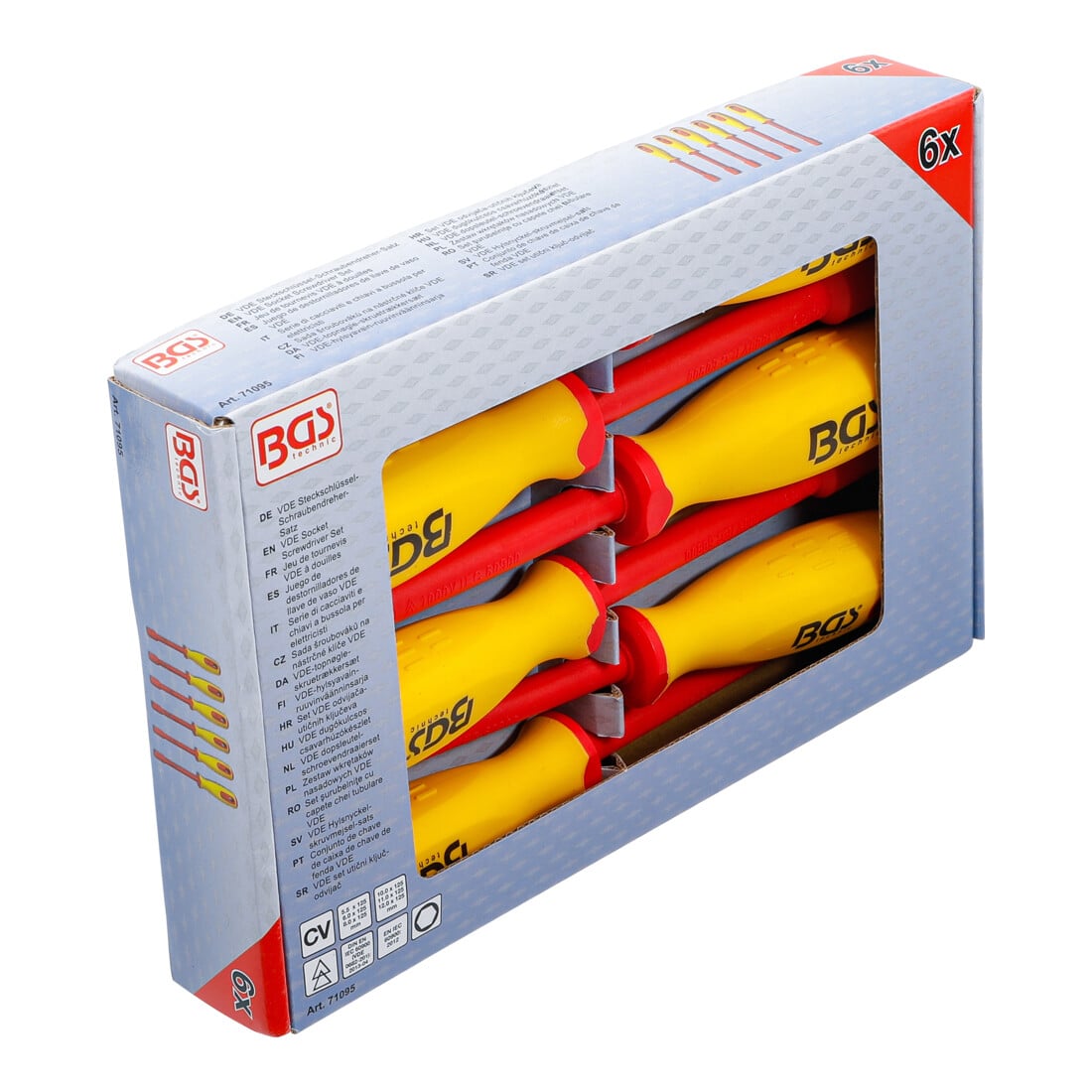 BGS VDE-dopsleutel-schroevendraaierset | zeskant | 5,5 - 12 mm | 6-dlg.
