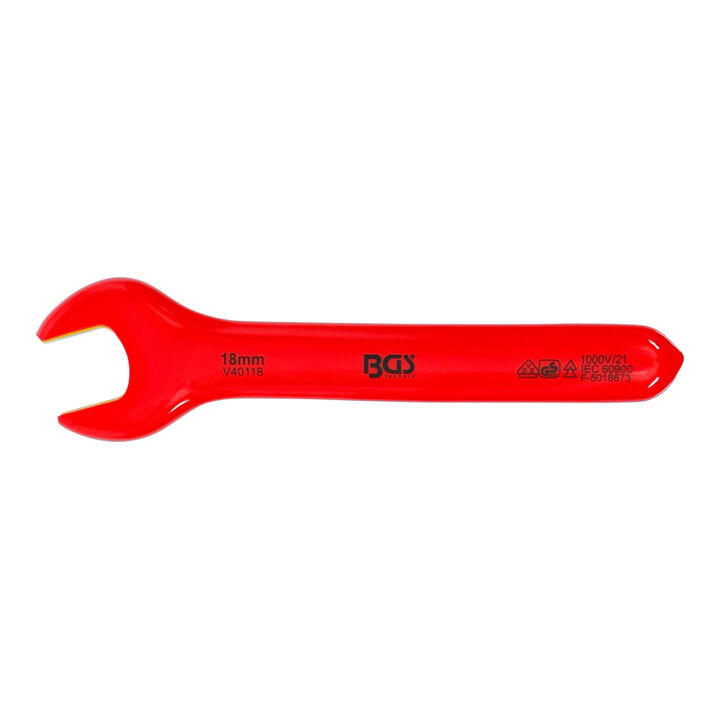 BGS VDE-Einmaulschlüssel 71068, SW 18 mm