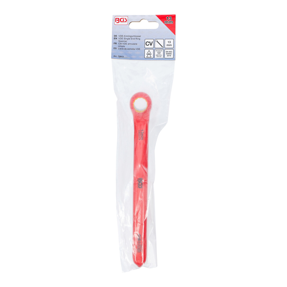 BGS VDE-Einringschlüssel 72013, tief gekröpft, SW 13 mm