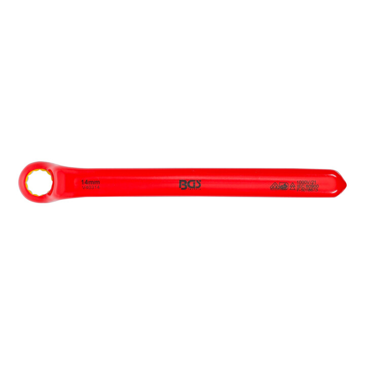 BGS VDE-Einringschlüssel 72014, tief gekröpft, SW 14 mm