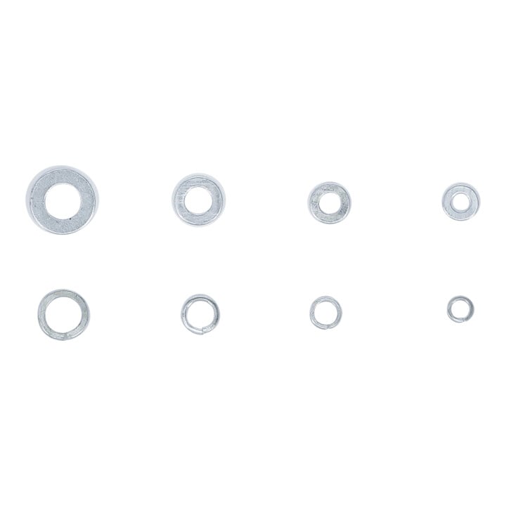 BGS Veerringen- / Platte ringen assortiment, Ø 4 - 8 mm, 250-dlg.