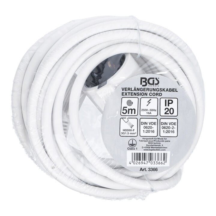 BGS verlengkabel 5 m 3 x 1,5 mm² IP 20