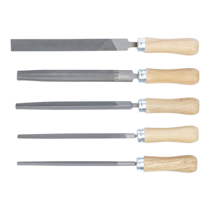 BGS Vijlen-set | houten heft | 150 mm | 5-dlg.