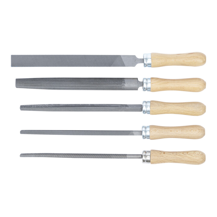 BGS Vijlen-set | houten heft | 200 mm | 5-dlg.