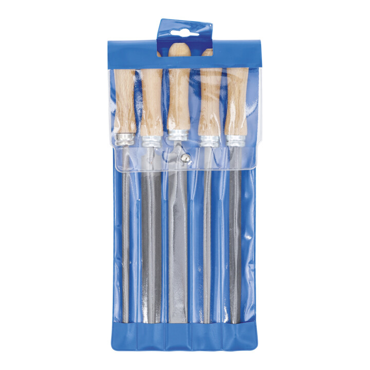 BGS Vijlen-set | houten heft | 200 mm | 5-dlg.