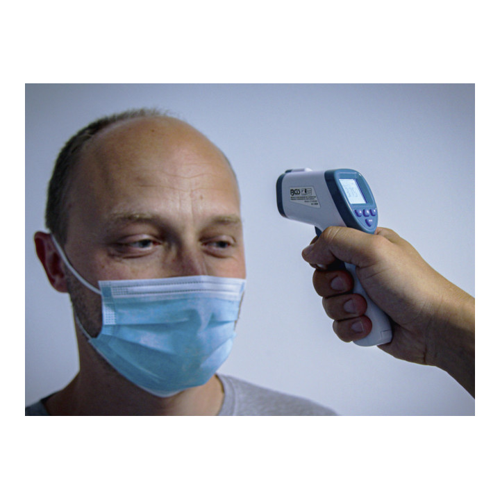 BGS Voorhoofdkoortsthermometer contactloos, infrarood voor personen + objectmeting 0 - 100°.