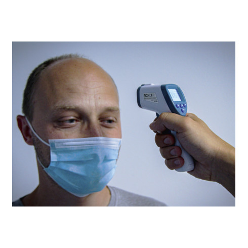 BGS Voorhoofdkoortsthermometer contactloos, infrarood voor personen + objectmeting 0 - 100°.