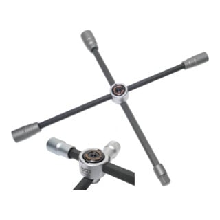 BGS vrachtwagen wiel kruis opvouwbaar vierkant SW 24 x 27 x 32 x 20 mm (3/4 inch)
