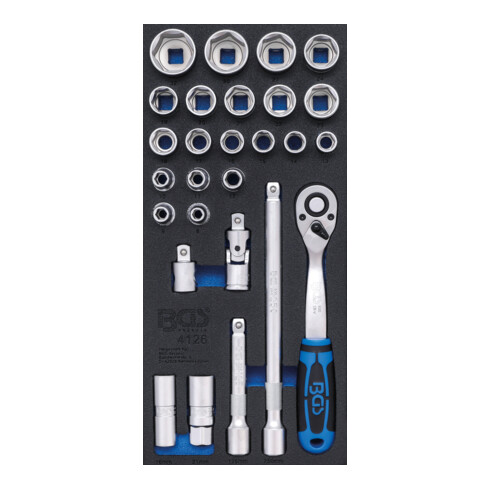 BGS Werkplaatswagen inzet 1/3: dopsleutelset 12,5 mm (1/2 inch) 27 delig
