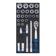 BGS Werkplaatswagen inzet 1/3: dopsleutelset 12,5 mm (1/2 inch) 27 delig