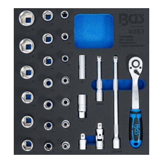 BGS Werkplaatswagen inzet 2/3: Dopsleutelset 12,5 mm (1/2 inch) 27 delig
