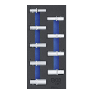 BGS Werkplaatswagen inzetstuk 1/3: Doppen zeskant 12,5 mm (1/2 inch) 10-24 mm diep 9 delig