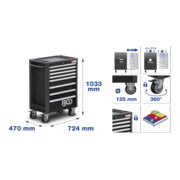 BGS Werkplaatswagen Profi Standard, 8 laden, met 234 gereedschappen-3