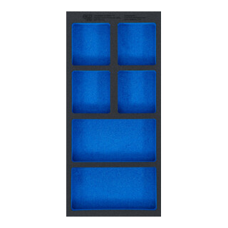 BGS Werkplaatswageninzet 1/3, leeg: 6 opbergvakken, 408 x 189 x 32 mm