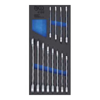 BGS Werkplaatswageninzet 1/3: steek-ringratelsleutelset SW 8 - 19 mm, 12 dlg.
