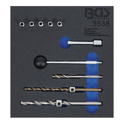 BGS Werkplaatswageninzetstuk 1/6: Schroefdraadreparatieset voor injectorbevestigingsschroeven 10 delig