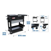 BGS Werkstattwagen, 2 Schubladen, Horizontal-Doppelauszug, leer-3