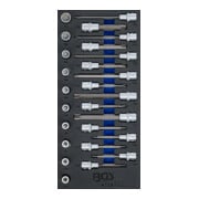 BGS Werkstattwageneinlage 1/3: Bit-Einsatz-Satz Antrieb Innenvierkant 12,5 mm (1/2 Zoll) T-Profil (für TX) 26 teilig