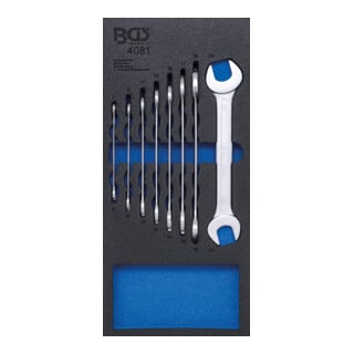 BGS Werkstattwageneinlage 1/3: Doppel-Maulschlüssel-Satz SW 6 - 22 mm 8 teilig