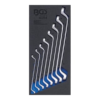 BGS Werkstattwageneinlage 1/3: Doppel-Ringschlüssel-Satz SW 6x7 - 20x22 mm tief gekröpft 8 teilig