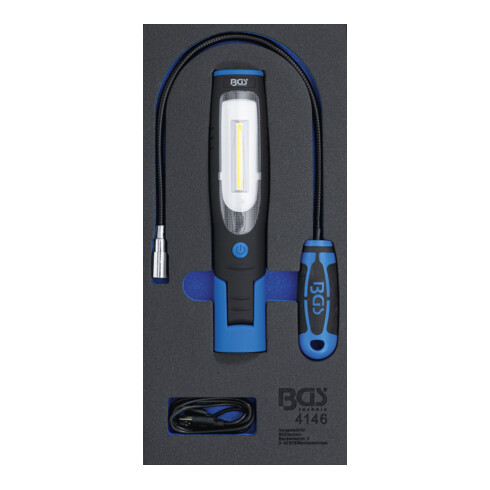 BGS Werkstattwageneinlage 1/3: Handlampe und Magnetheberlampe 4146, 3-tlg.