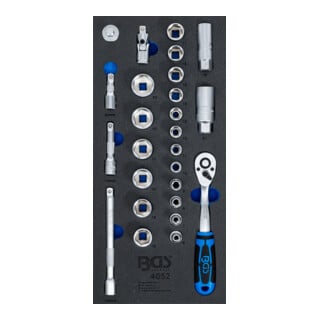 BGS Werkstattwageneinlage 1/3: Steckschlüssel-Satz 10 mm (3/8 Zoll) 26 teilig