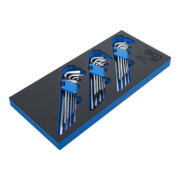 BGS Werkstattwageneinlage 1/3: Winkelschlüssel-Satz, extra lang, T-Profil (für TX), T-Profil (für TX) mit Bohrung, Innensechskant, 27-tlg.-3
