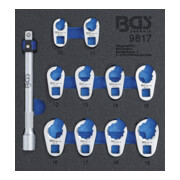 BGS Werkstattwageneinlage 1/6: Hahnenfußschlüssel-Satz 9817, SW 10 - 19 mm, 10 mm (3/8"), 11-tlg.