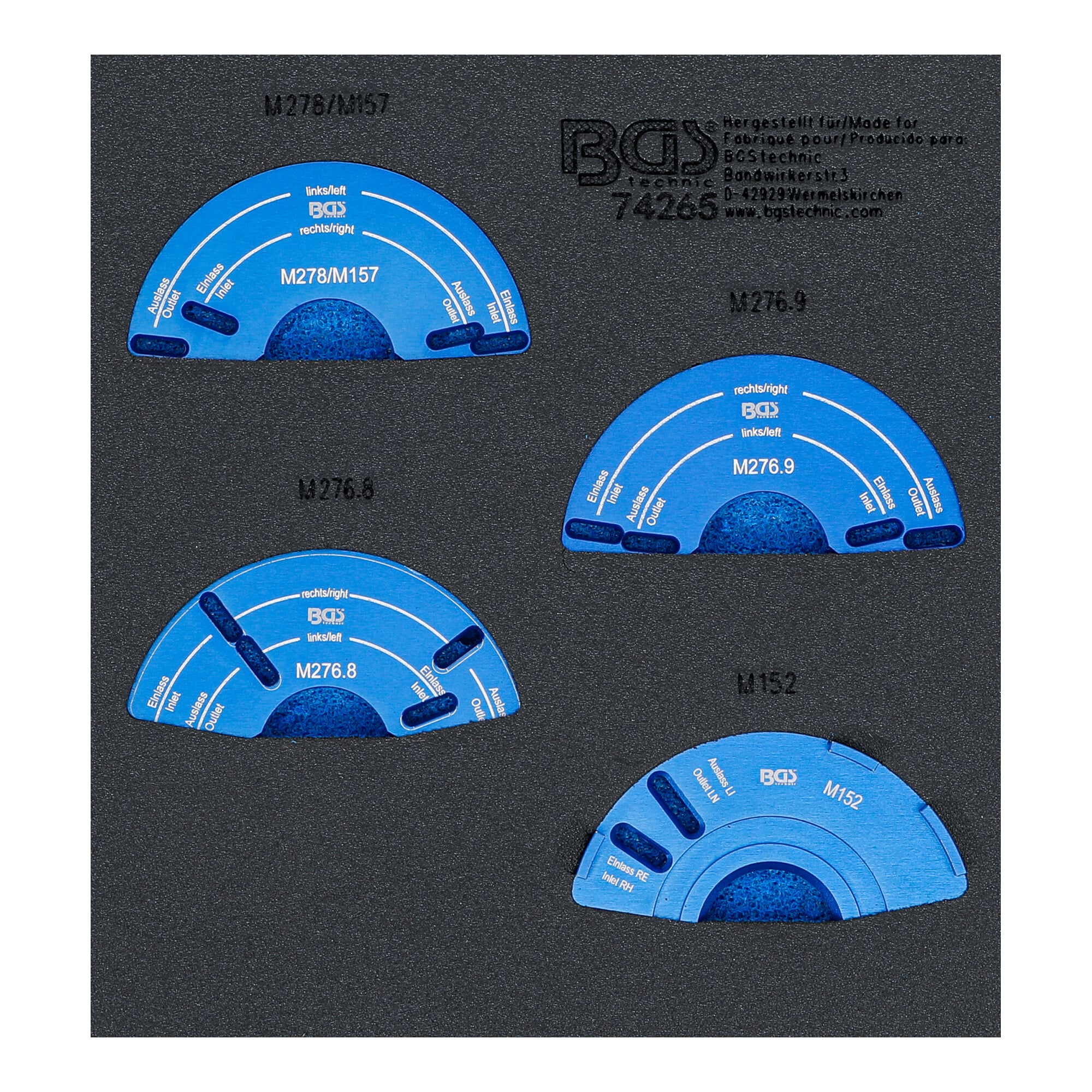 BGS Werkstattwageneinlage 1/6: Nockenwellenversteller-Einstellwerkzeug-Satz, für Mercedes-Benz M152, M157, M276, M278 ; BGS technic