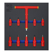 BGS Werkstattwageneinlage 2/3: VDE-Bit-Einsatz-Satz, Antrieb Innenvierkant 10 mm (3/8") / 12,5 mm (1/2"), Innensechskant 4 - 10 mm, 10-tlg.