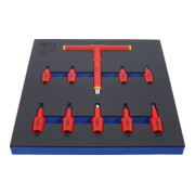 BGS Werkstattwageneinlage 2/3: VDE-Bit-Einsatz-Satz, Antrieb Innenvierkant 10 mm (3/8") / 12,5 mm (1/2"), Innensechskant 4 - 10 mm, 10-tlg.-5