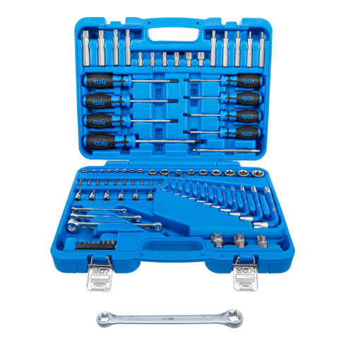 BGS Werkzeugsortiment 6,3 mm (1/4 Zoll) + 12,5 mm (1/2 Zoll) E-Profil / T-Profil (für TX) 84 teilig