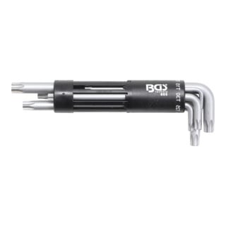 BGS Winkelschlüssel-Satz extra lang T-Profil (für TX) mit Bohrung T10 - T50, 8-tlg.