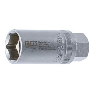 BGS Zündkerzen-Einsatz 2403 Sechskant Antrieb Innenvierkant 12,5 mm (1/2 Zoll) SW 21 mm