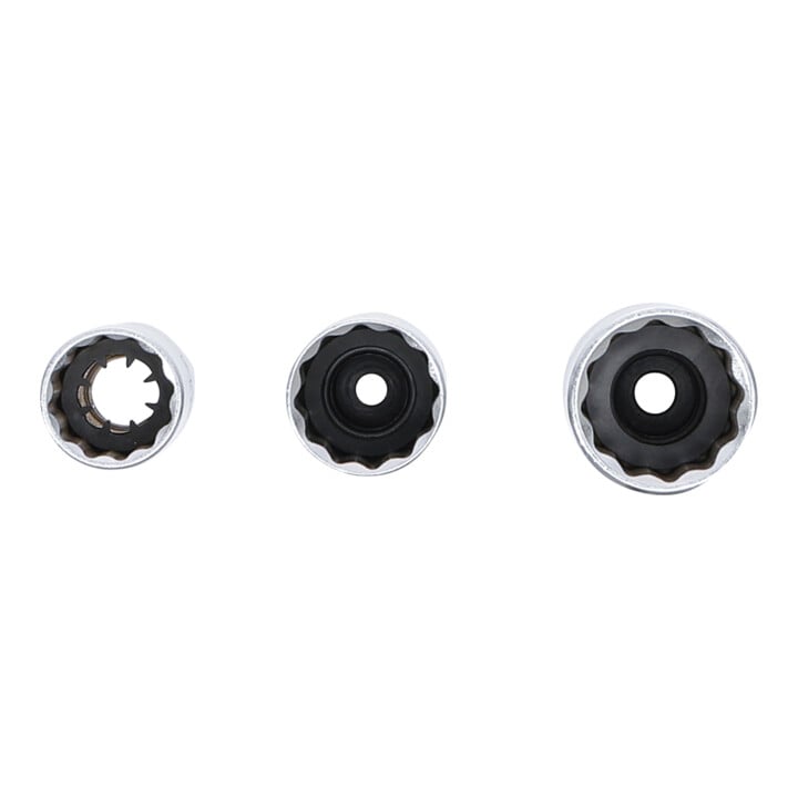 BGS Zündkerzen-Einsatz-Satz Zwölfkant Antrieb Innenvierkant 10 mm (3/8 Zoll) SW 14 - 16 - 18 mm 3 teilig
