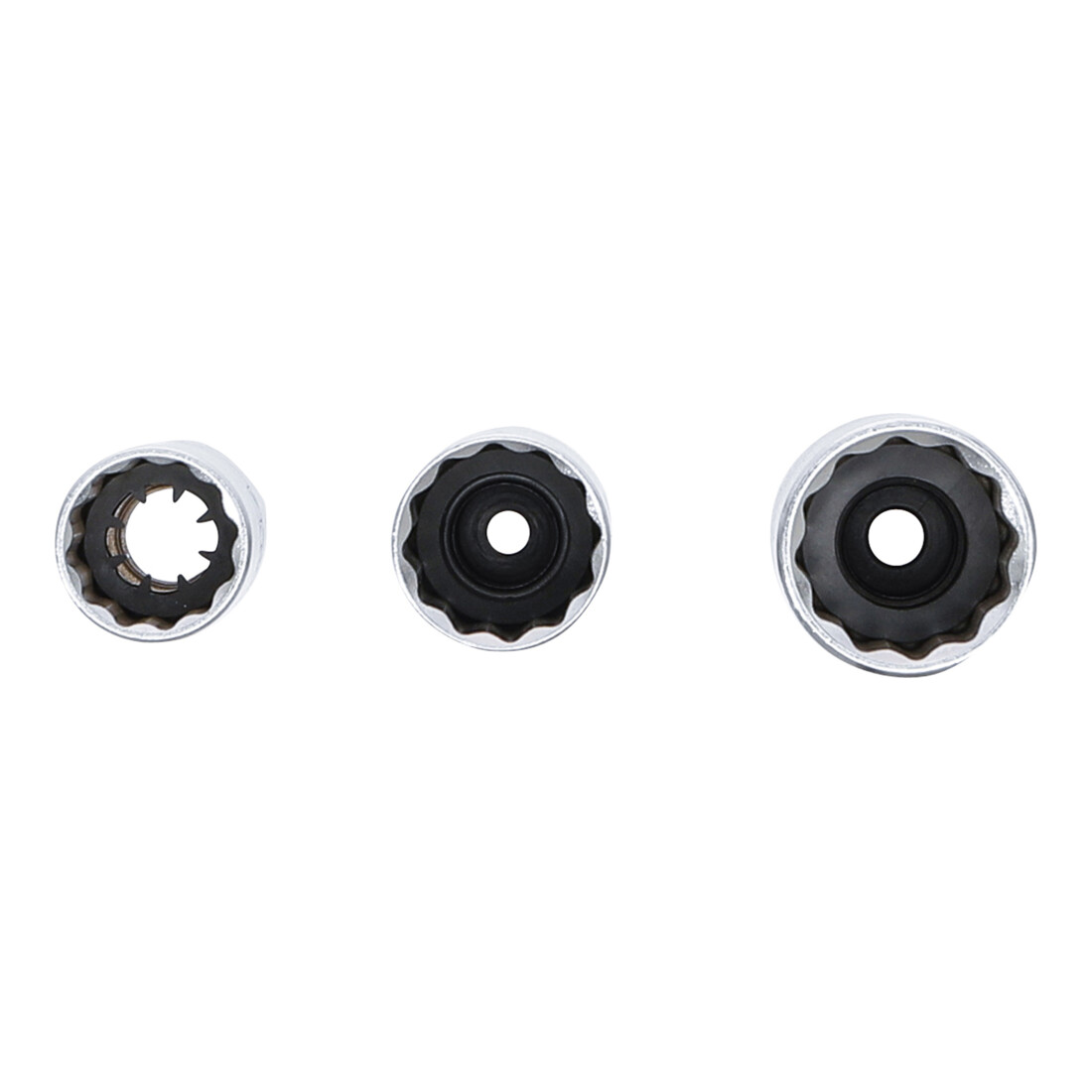 BGS Zündkerzen-Einsatz-Satz Zwölfkant Antrieb Innenvierkant 10 mm (3/8 Zoll) SW 14 - 16 - 18 mm 3 teilig