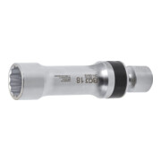 BGS Zündkerzen-Gelenkeinsatz Zwölfkant mit Haltefeder 6849, Antrieb Innenvierkant 10 mm (3/8"), SW 18 mm