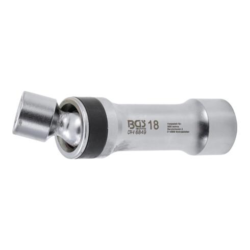 BGS Zündkerzen-Gelenkeinsatz Zwölfkant mit Haltefeder 6849, Antrieb Innenvierkant 10 mm (3/8"), SW 18 mm