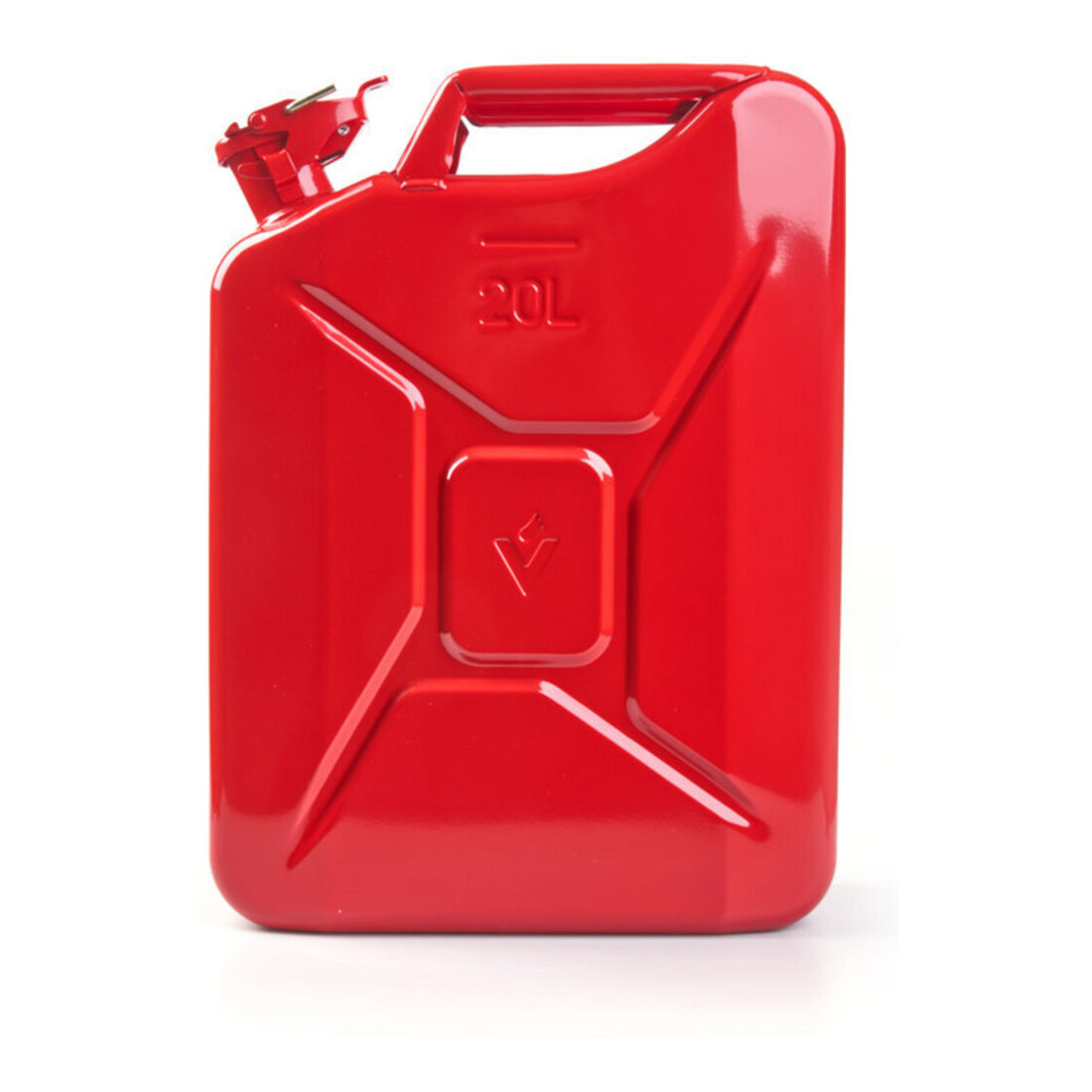 Bidon de carburant 20 l rouge feu RAL 3000 acier bleu