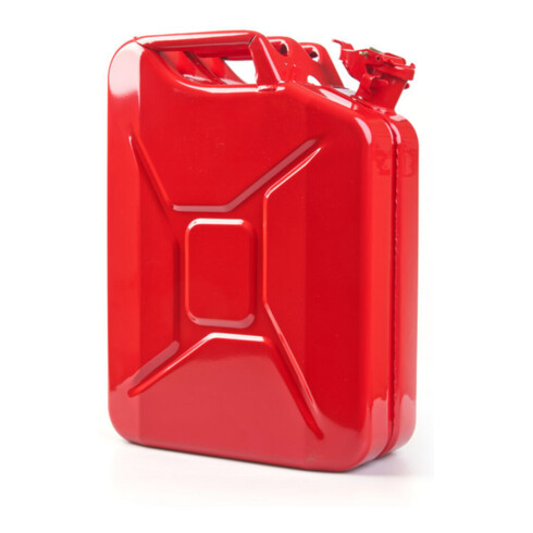 Bidon de carburant 20 l rouge feu RAL 3000 acier bleu