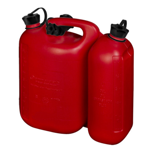 Bidon double p. carburant contenu 5,5 + 3 l L. 316 x l. 145 x H. 312 mm rouge